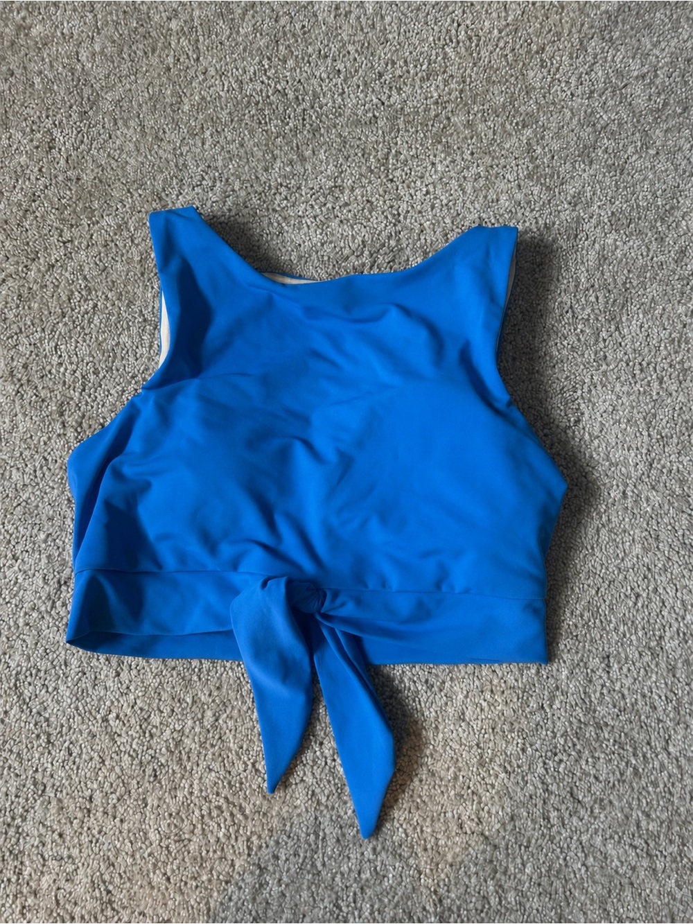 Lime Ricki Bright Blue Tie-Front Swim Crop Top SIZE MEDIUM